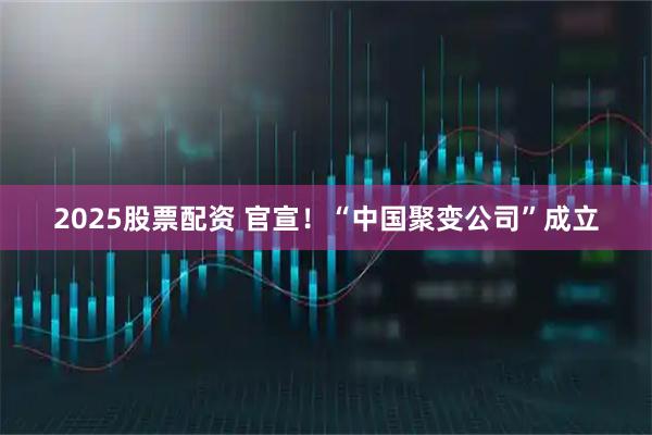 2025股票配资 官宣！“中国聚变公司”成立