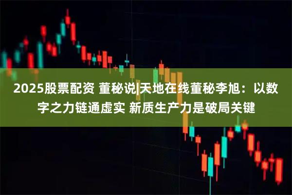 2025股票配资 董秘说|天地在线董秘李旭：以数字之力链通虚实 新质生产力是破局关键